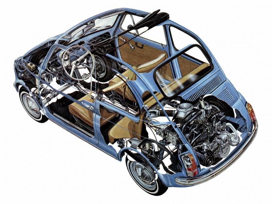 Схема Fiat Nuova 500 F 1965 года  (фото 26 из 31)